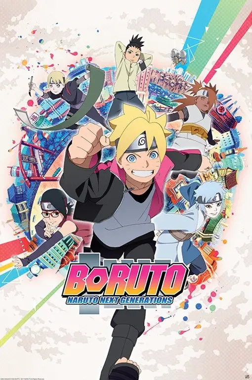 Kelompok karakter Boruto dalam sebuah pose