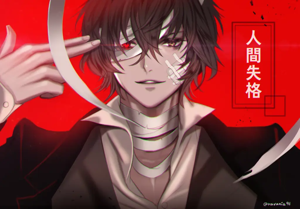 Para karakter Bungo Stray Dogs dalam aksi Gambar para karakter utama di Bungo Stray Dogs