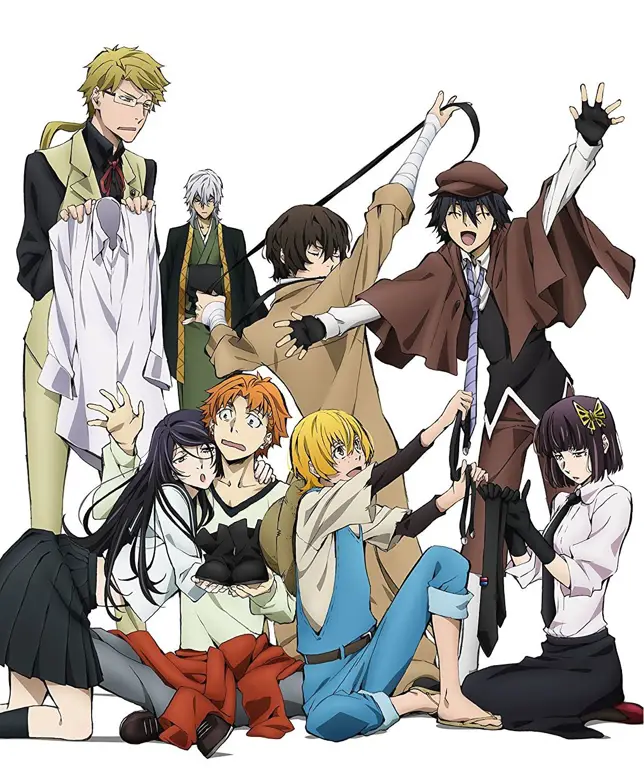 Sekelompok karakter dari anime Bungou Stray Dogs