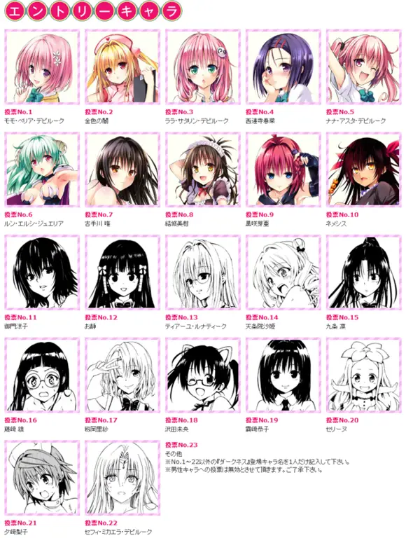 Gambar para karakter utama di To LOVE-Ru Darkness