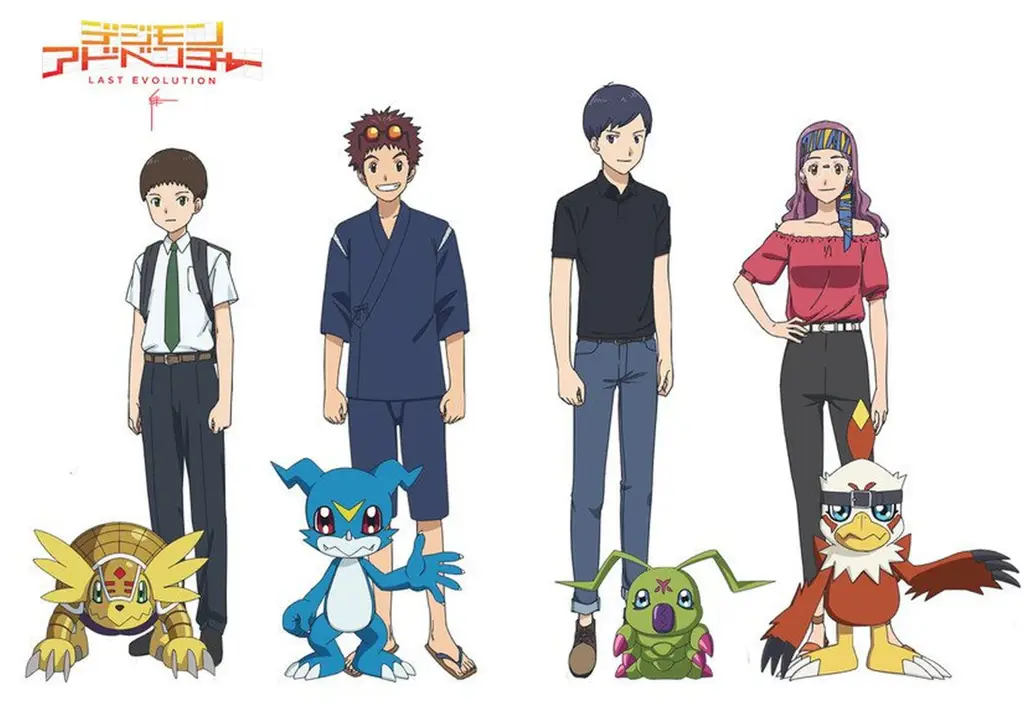 Gambar para karakter Digimon di Last Evolution Kizuna