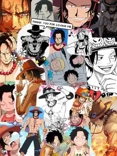 Gambar kolase berbagai karakter One Piece