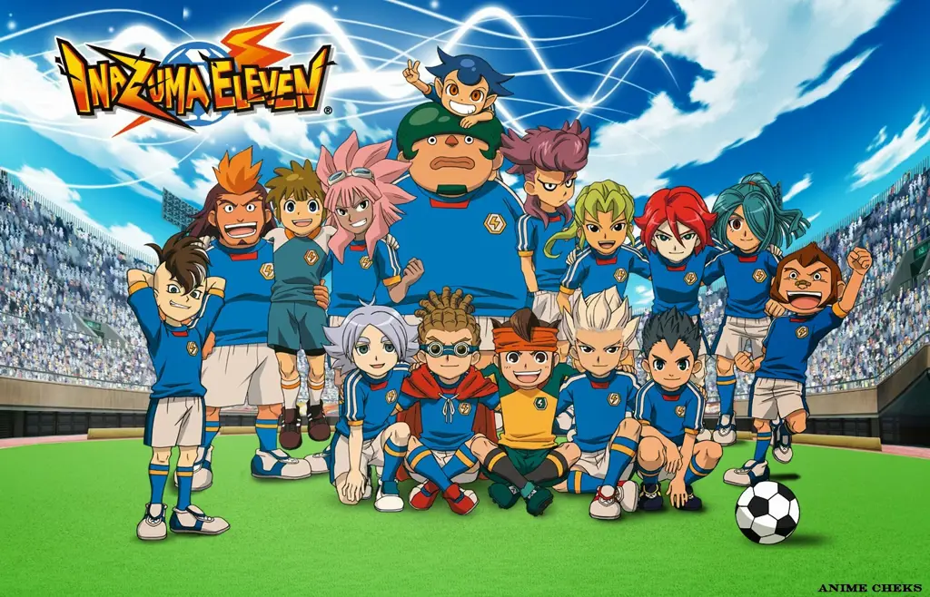 Karakter-karakter anime Inazuma Eleven yang keren dan penuh semangat.