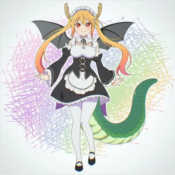 Gambar berbagai karakter dalam anime Maid Dragon