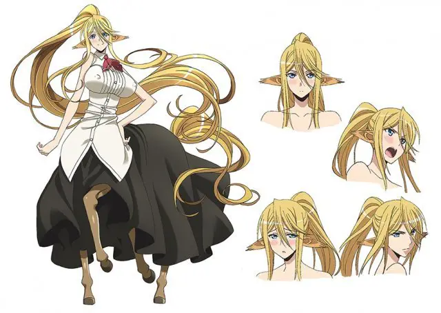 Sebuah gambar yang menampilkan semua karakter utama Monster Musume bersama-sama