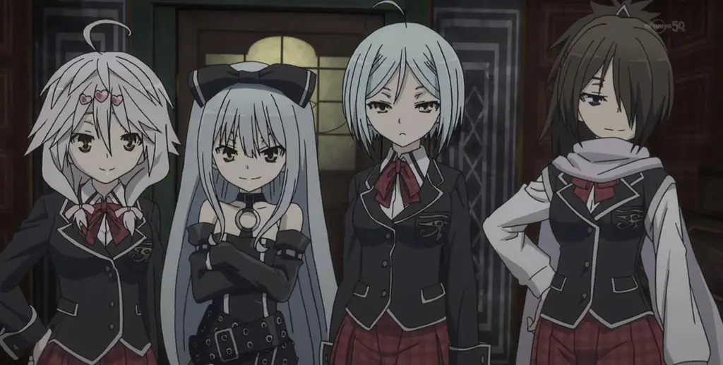 Gambar para karakter utama anime Trinity Seven