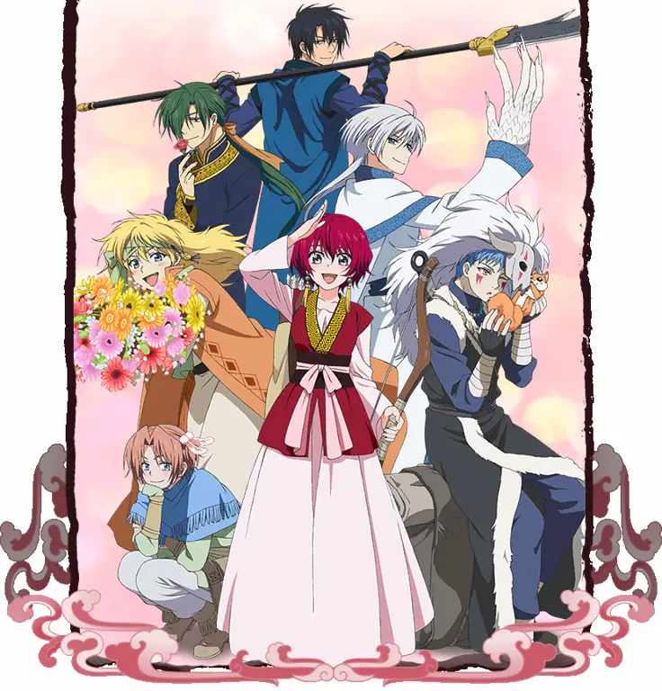 Gambar para karakter utama Akatsuki no Yona