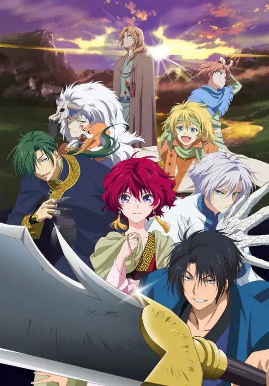 Ilustrasi para karakter utama Akatsuki no Yona