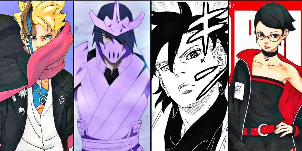 Gambar para karakter utama Boruto berkumpul