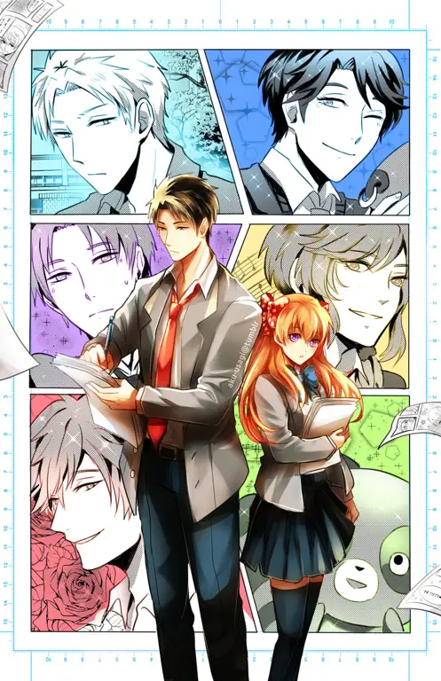 Gambar para karakter Gekkan Shoujo Nozaki-kun