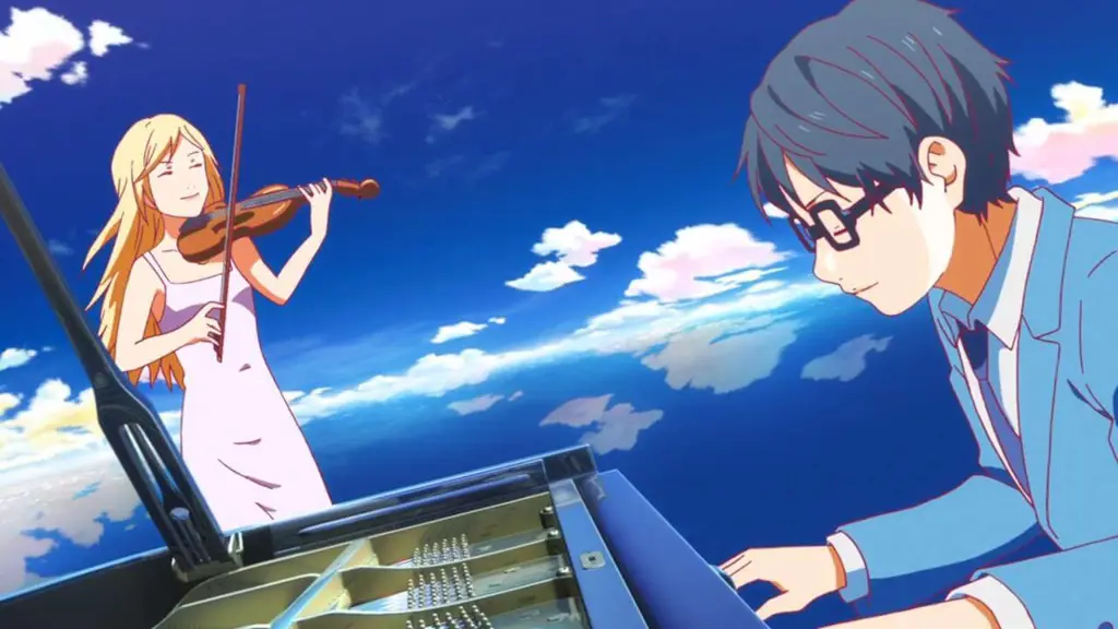 Gambar para karakter dalam Shigatsu wa Kimi no Uso