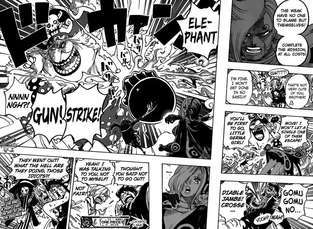 Gambar para karakter One Piece di episode 870