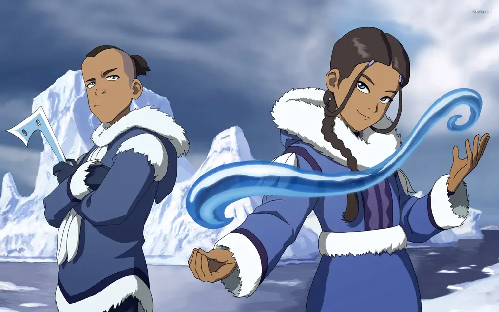 Gambar para karakter utama Avatar: The Last Airbender