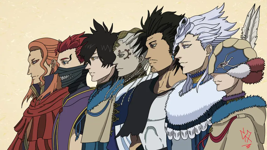 Para karakter utama dan pendukung Black Clover Karakter-karakter Black Clover berkumpul