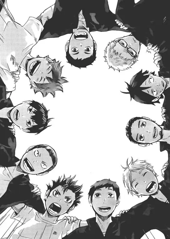 Gambar yang menampilkan semua karakter utama Haikyuu