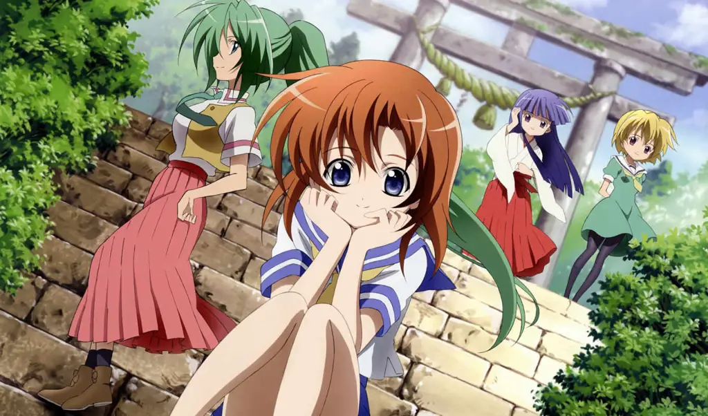 Gambar para karakter utama Higurashi no Naku Koro Ni