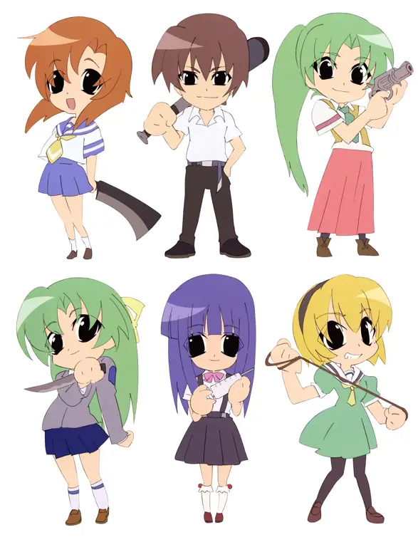 Karakter-karakter utama dalam anime Higurashi no Naku Koro Ni