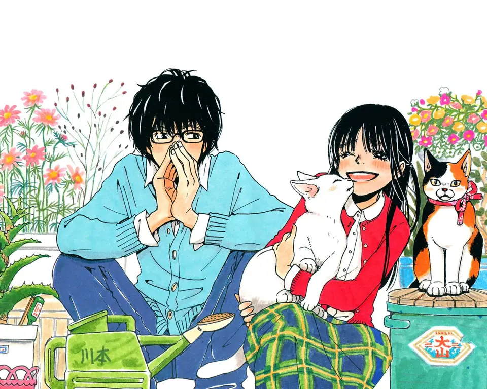 Gambar para karakter utama Sangatsu no Lion