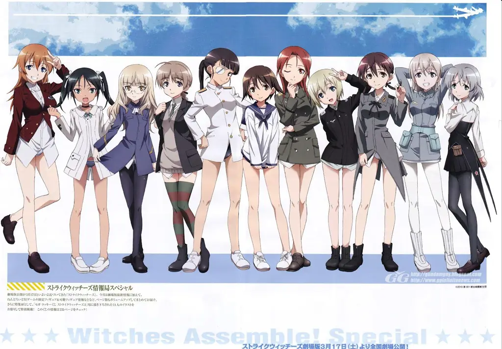 Gambar para karakter Strike Witches