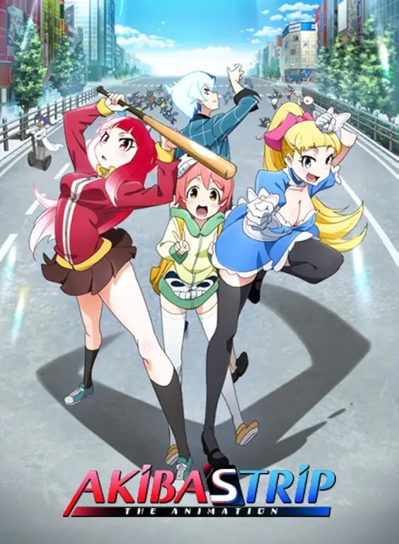 Gambar para karakter utama dalam Akiba's Trip: The Animation.