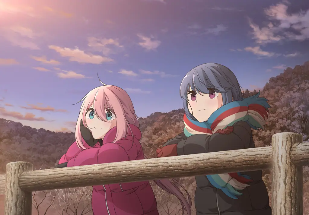 Ilustrasi karakter-karakter utama dalam manga Yuru Camp