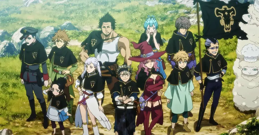 Karakter-karakter utama Black Clover berkumpul.