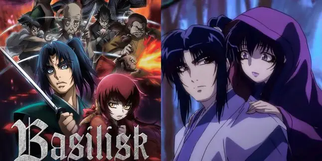 Potret karakter-karakter utama dalam anime Basilisk: Kouga Ninpou Chou