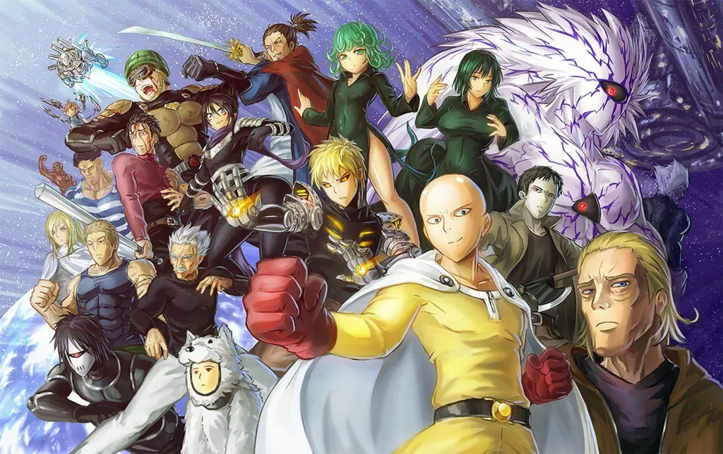 Gambar berbagai karakter dalam One Punch Man