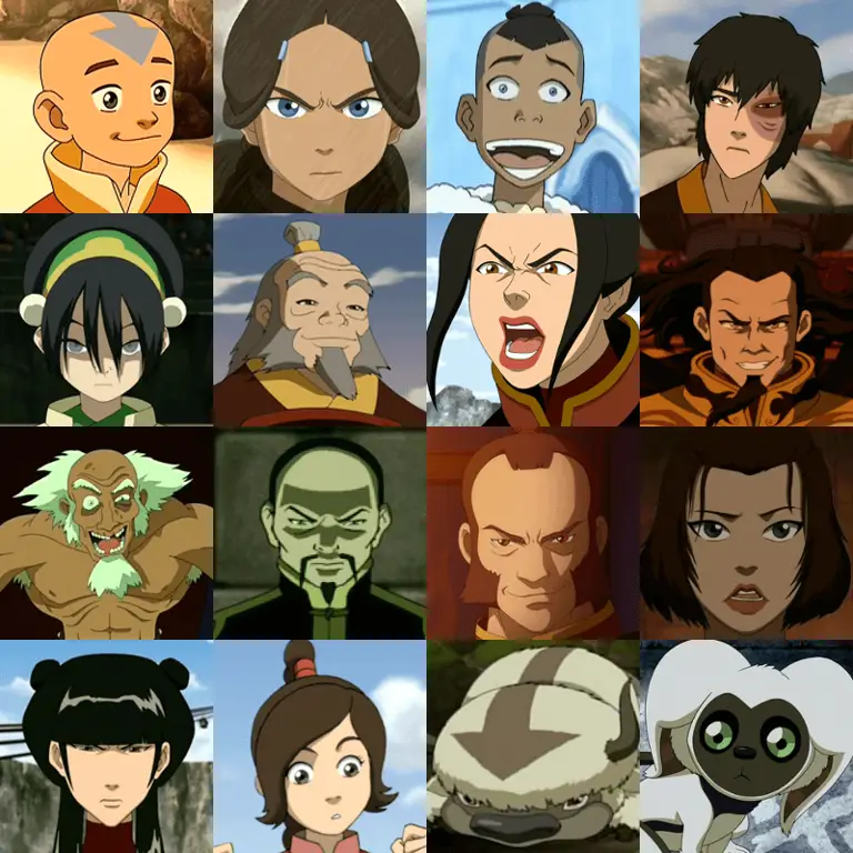 Karakter-karakter utama dalam Avatar: The Last Airbender