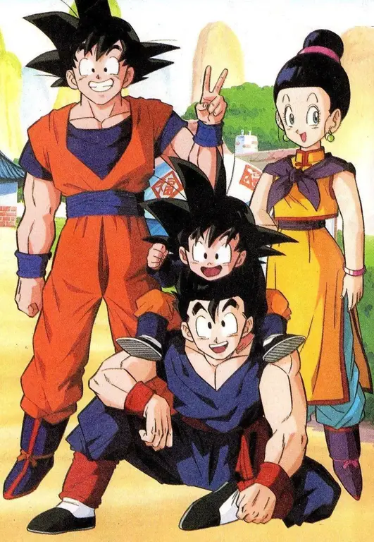 Goku dan teman-temannya berpose bersama