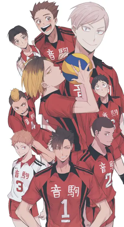 Karakter-karakter utama Haikyuu!! dalam aksi