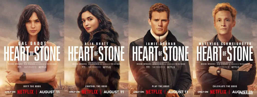 Poster film Heart of Stone menampilkan para pemain