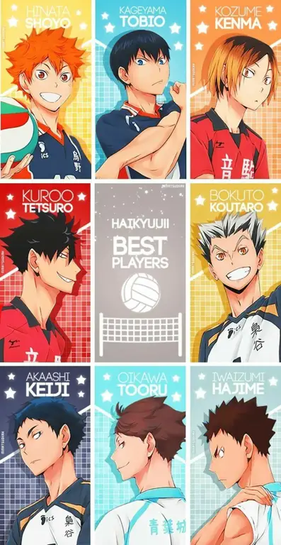 Gambar karakter-karakter utama anime Haikyuu!!