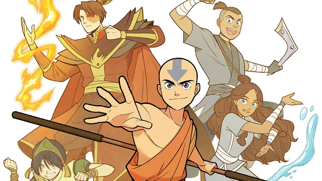 Avatar Aang dan teman-temannya dalam sebuah adegan