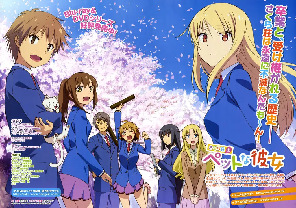 Gambar para karakter dalam anime Sakurasou no Pet na Kanojo