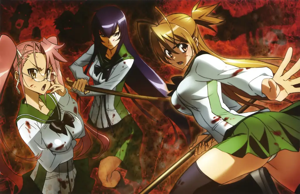 Karakter-karakter utama dalam anime Highschool of the Dead