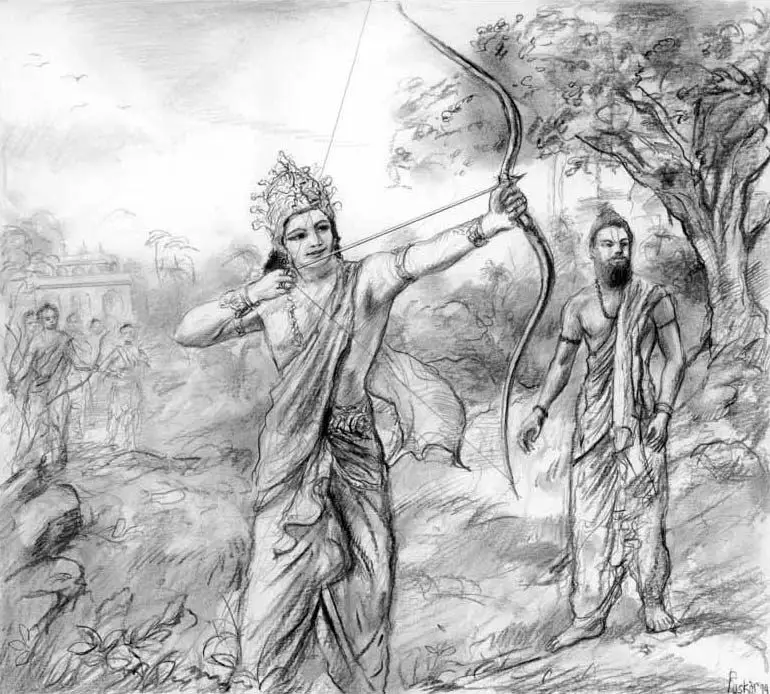 Ilustrasi para karakter dalam serial Mahabharata