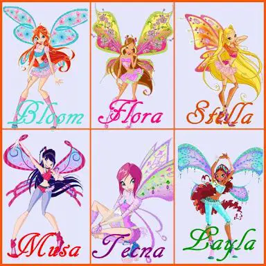 Karakter-karakter di World of Winx dalam satu adegan