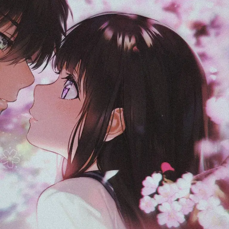 Adegan romantis pasangan anime yang hanya setengah terungkap