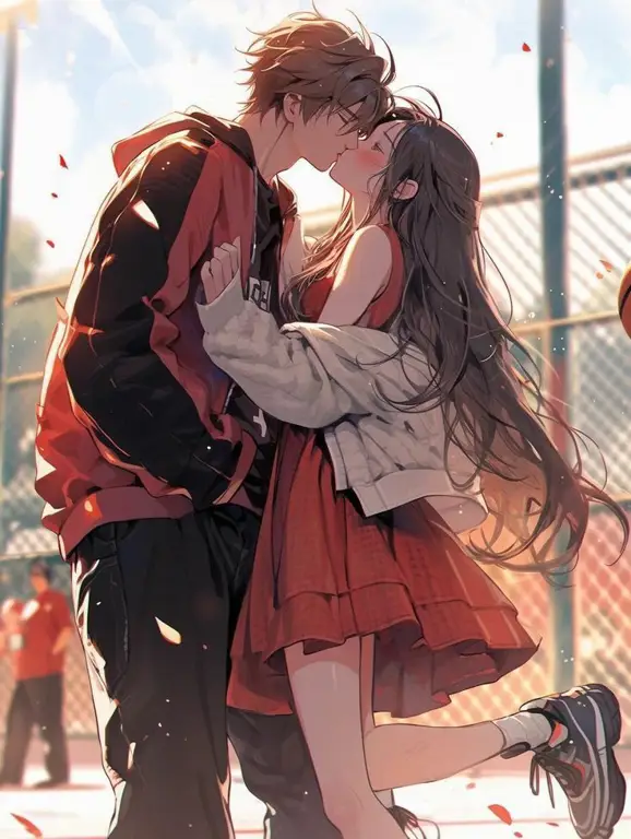 Gambar pasangan anime realistis yang romantis