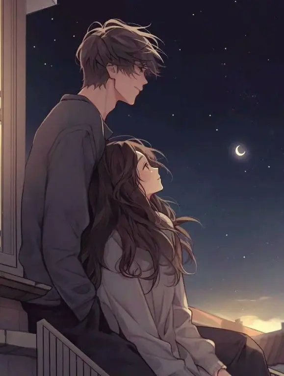 Gambar pasangan anime romantis sedang berpelukan di bawah pohon sakura