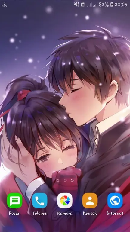 Gambar wallpaper pasangan anime romantis