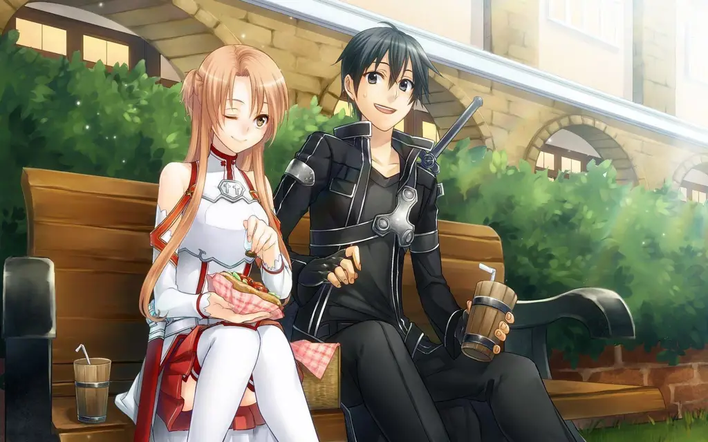 Pasangan Anime yang Bahagia Pasangan anime tertawa bersama