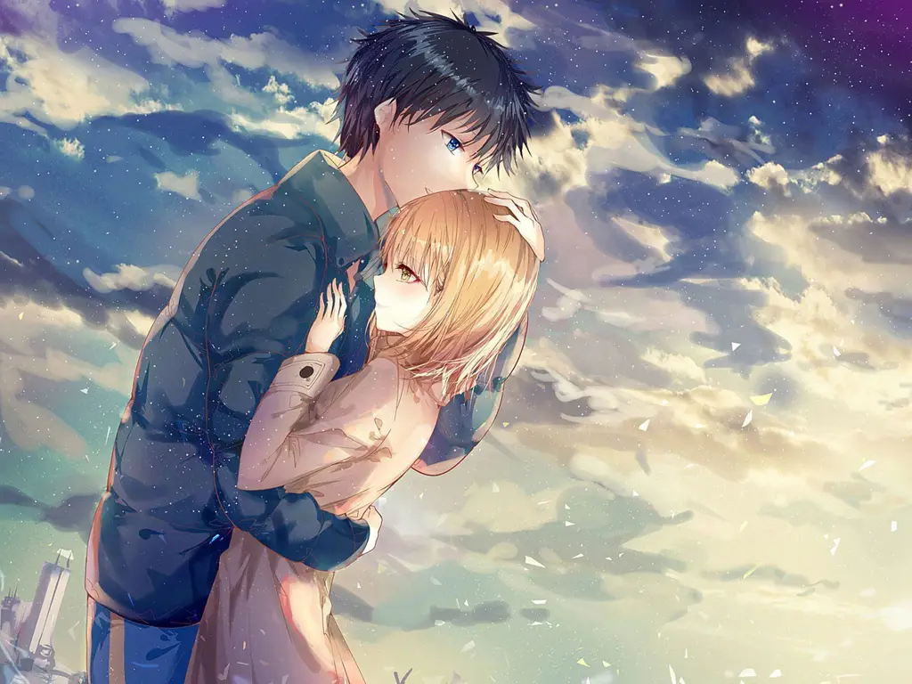 Gambar pasangan anime yang manis dan penuh cinta