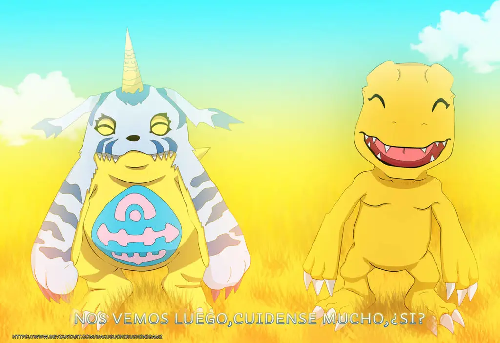 Gambar Agumon dan Gabumon