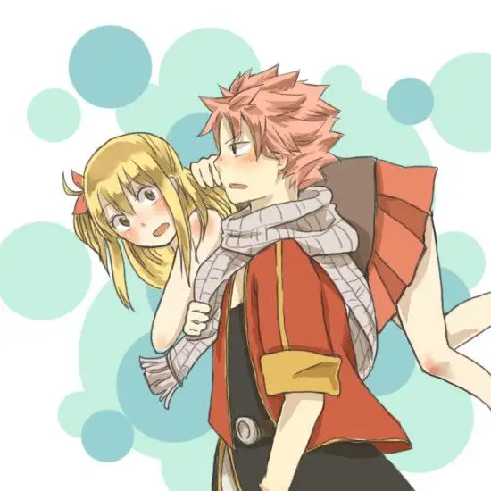 Natsu Dragneel dan Lucy Heartfilia, karakter utama Fairy Tail