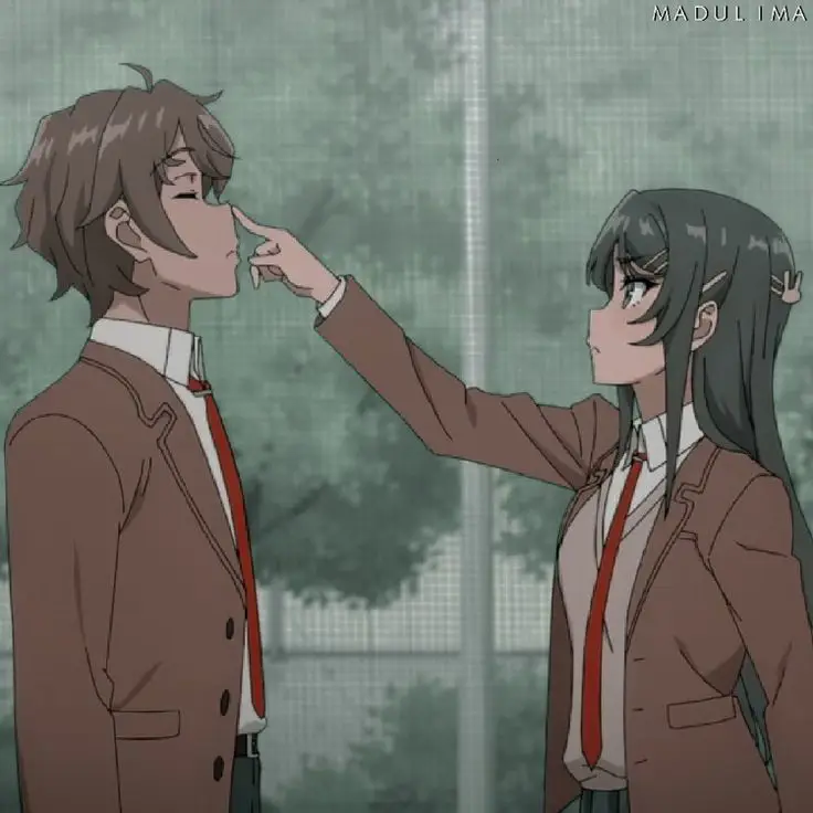 Mai Sakurajima dan Sakuta Azusagawa, pasangan utama dalam Bunny Girl Senpai