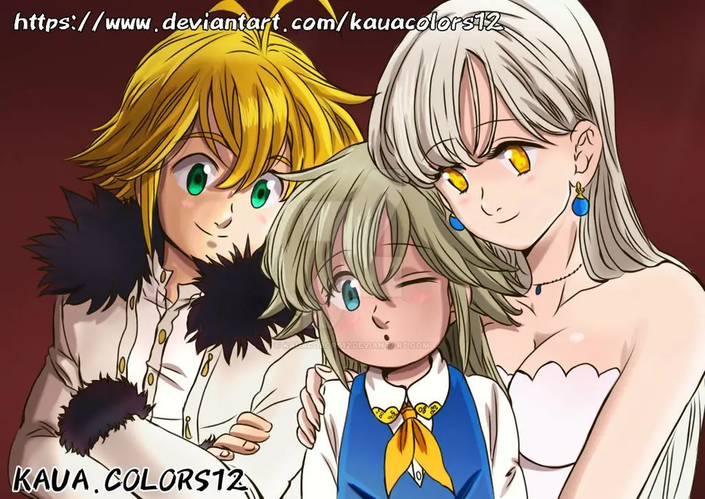 Gambar Meliodas dan Elizabeth dari Nanatsu no Taizai