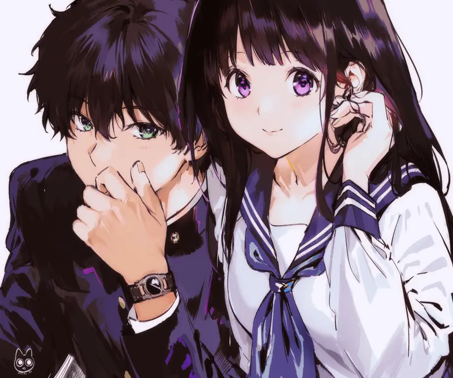 Gambar Houtarou Oreki dan Chitanda Eru