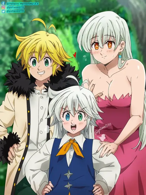 Meliodas dan Elizabeth, karakter utama dalam The Seven Deadly Sins